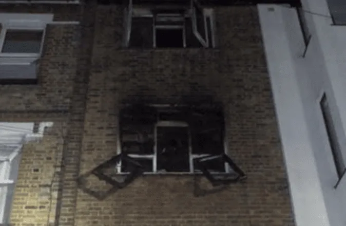 The whole of the second floor of a mid-terraced house was destroyed by fire and half of the third floor was also damaged by the blaze – (…