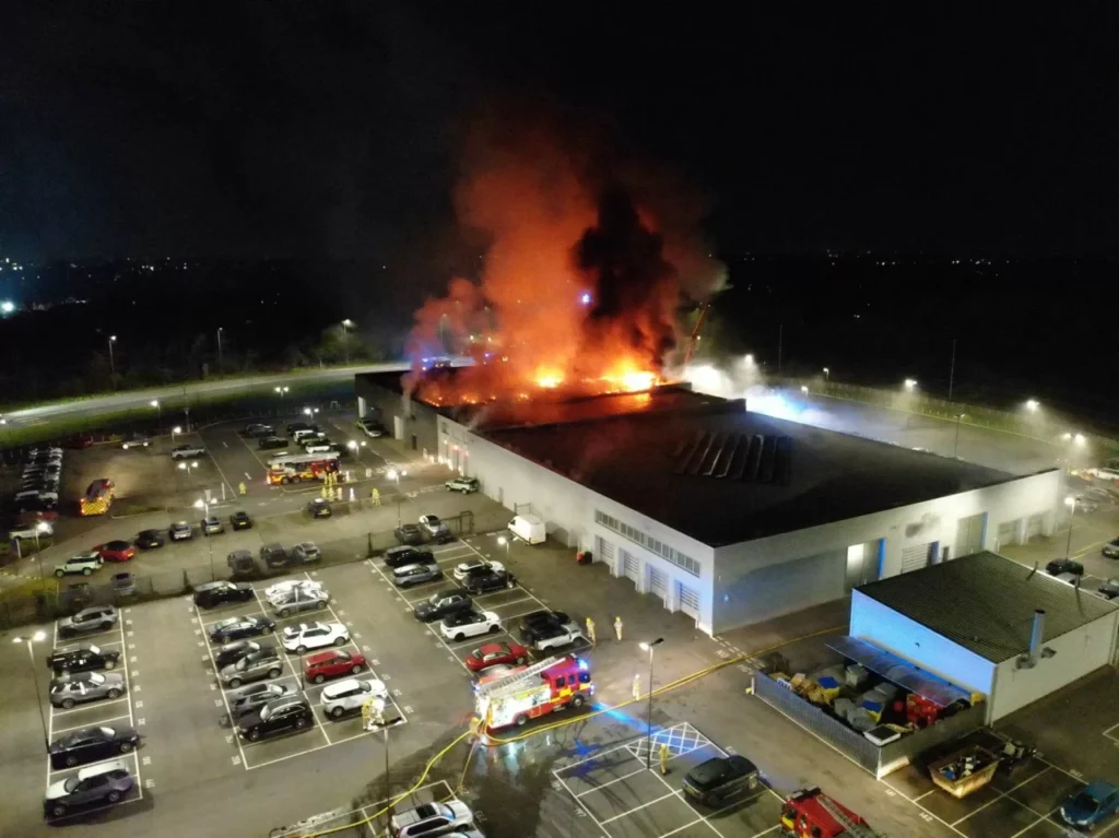 Blaze Rips Through Commercial Building In Preston