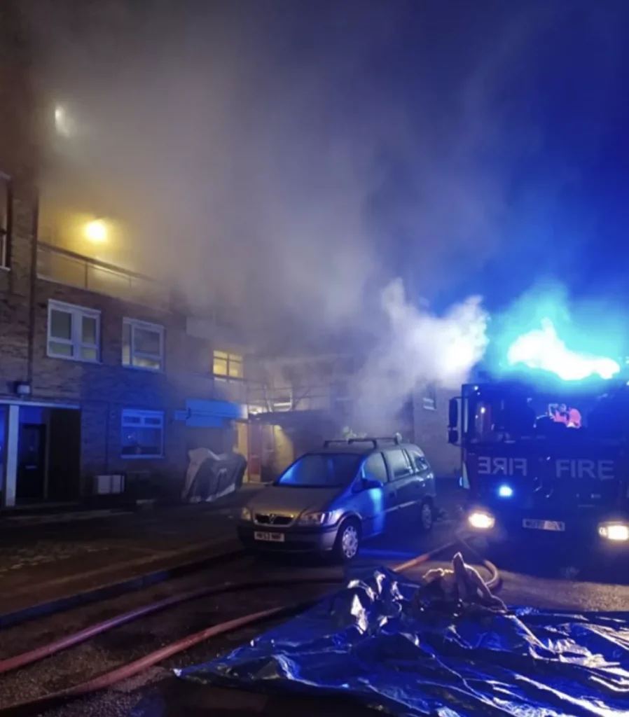 Firefighters Wearing Breathing Apparatus Rescued Eight People And Two Children From A Blaze In Lewisham