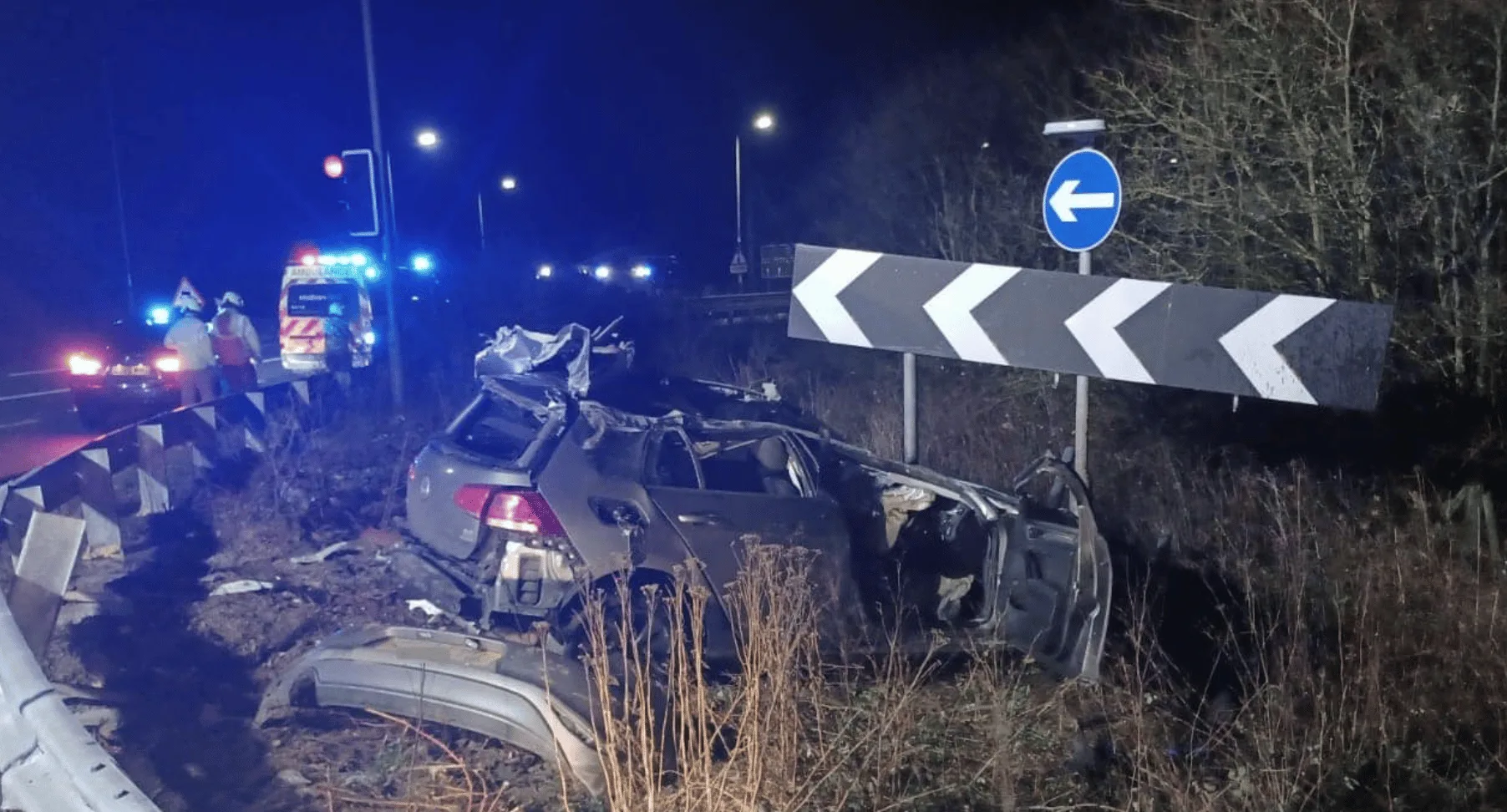Just after 6am on New Years Day morning fire crews from Bicester, Kidlington and Rewley Road were called to this the driver was drunk