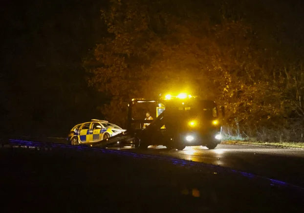 Police officer escapes serious injury after late night collision on the M2 near Faversham Kent – (ID 534440)