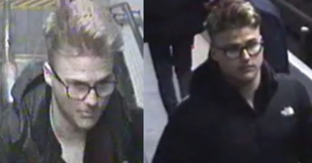 Officers investigating an incident during which a member of rail staff was punched have released CCTV images of a suspect