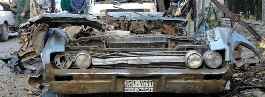 A Car Bomb Has Exploded In The Affluent Suburb Of Mezze In The Syrian Capital, Damascus, Causing No Casualties But Damaging Three Vehicles