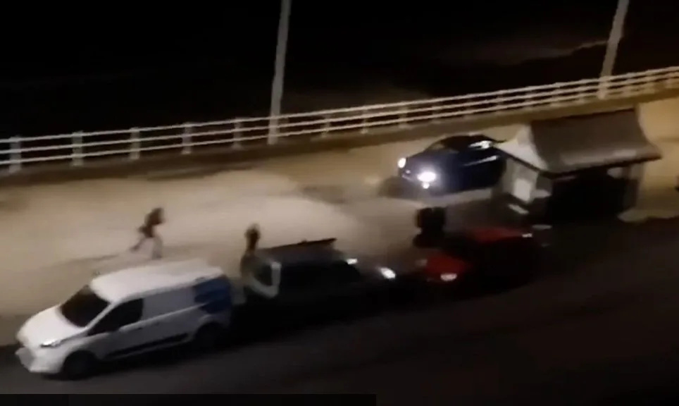 Following a “disgraceful” incident in which a car was driven towards pedestrians on a seafront promenade, three men were given suspended …