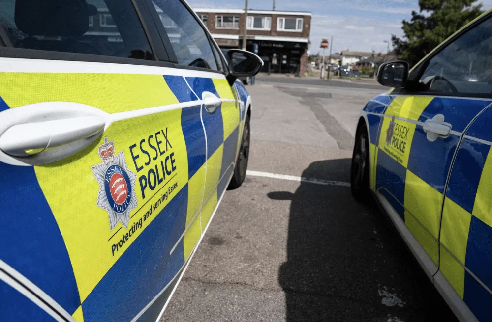 A man is in custody after a car failed to stop and damaged a number of police cars as it tried to evade officers at speeds of up to 100mp
