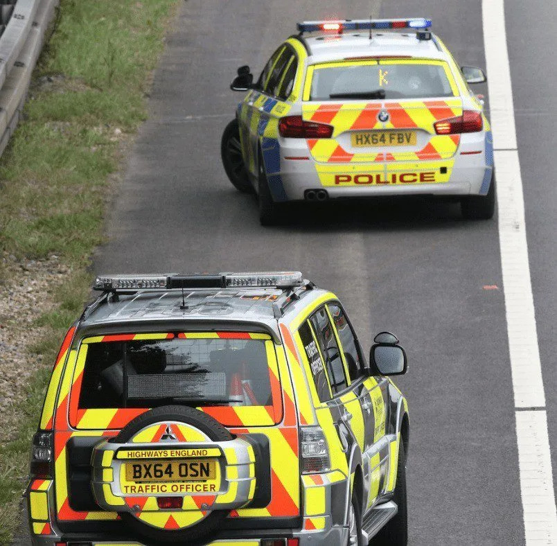 M27 Motorway Junction Closed after Car Hits Central Reservation