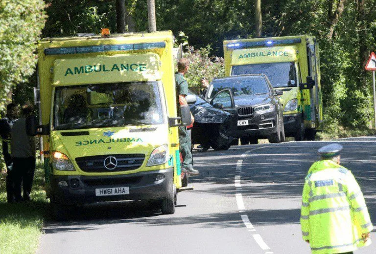 A3054 Shut After Three-Car Crash Near Yarmouth — Ambulances and Police Rush to Scene