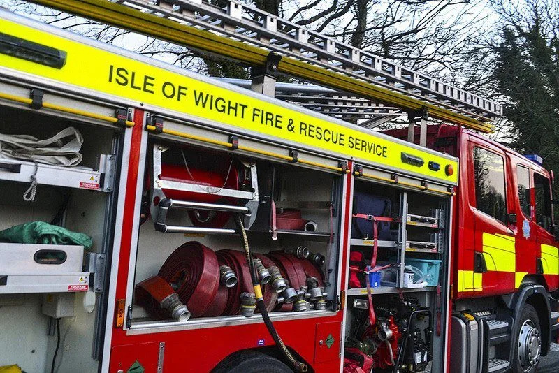 Smoke Clouds Sky as Firefighters Battle Blaze Near Robin Hill, Isle of Wight