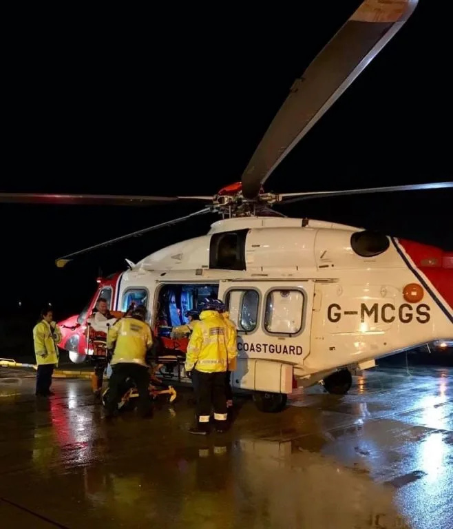 Double medical evacuation from the Isle of Wight by helicopter