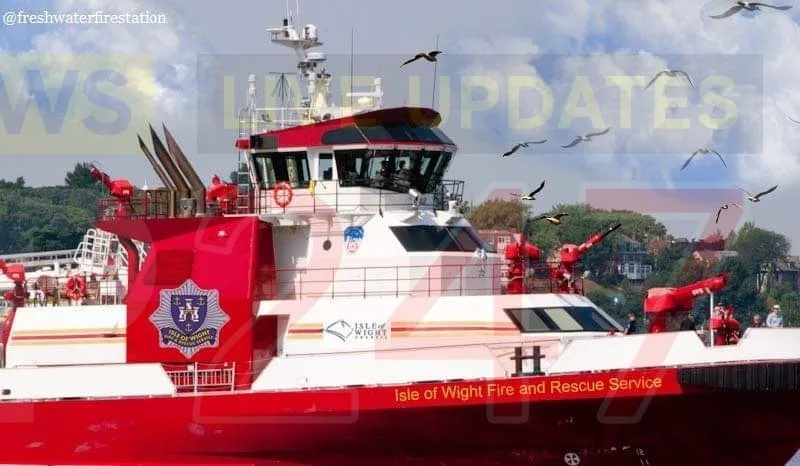 Freshwater fire crews train on new fireboat for the Isle of Wight