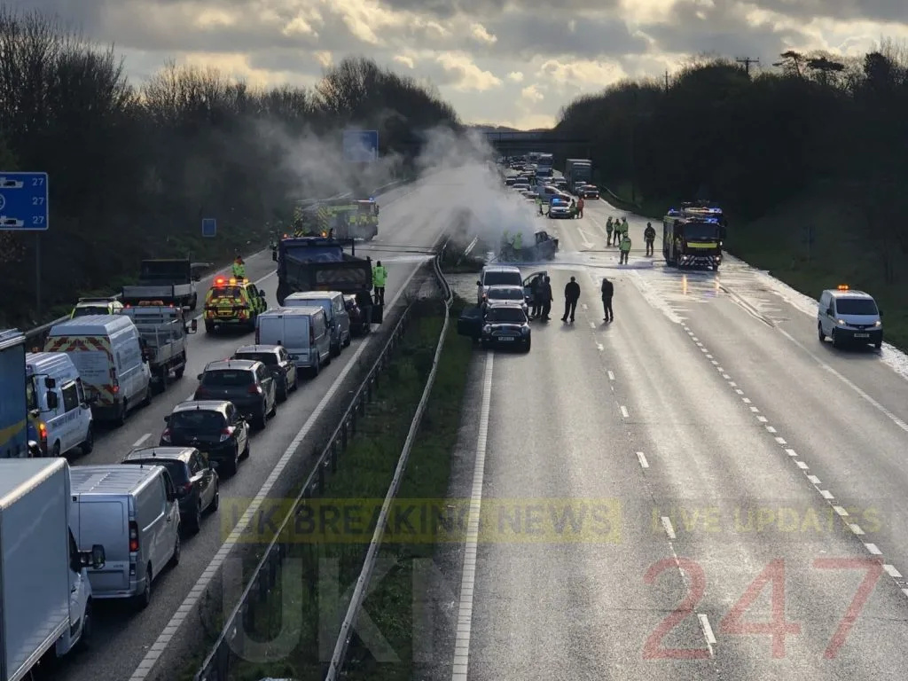 Three vehicles turn into fireball on the M2 in Kent