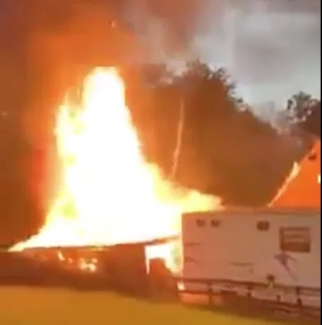 Lightning Strike Sparks Fierce Garage Blaze in Meopham Near Gravesend