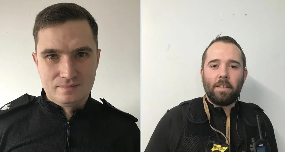 The officers, PC Kristian Avons and Sgt Amos Durose, were only saved from severe injury themselves thanks to their stab vests and showed tenacity, dynamic thinking and outstanding police work during the terrifying ordeal