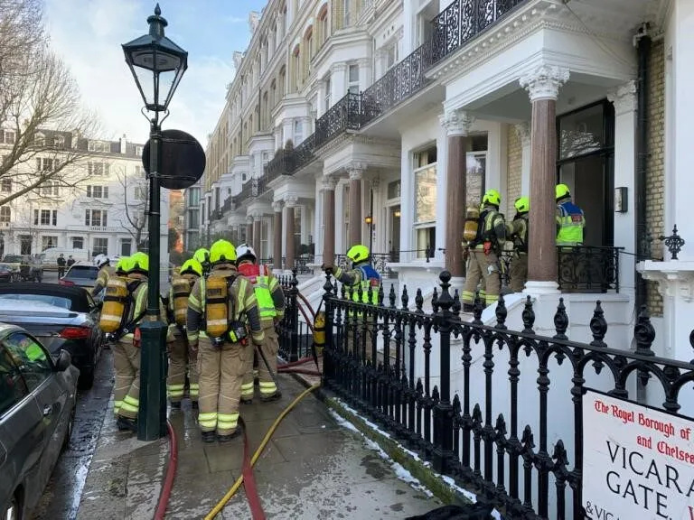 Five-Storey Kensington Townhouse Engulfed in Major Blaze as 100 Firefighters Battle Fire