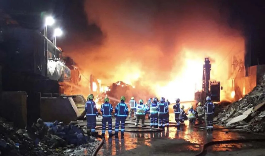 Blaze at New Southgate Recycling Plant: 70 Firefighters Tackle Huge Waste Warehouse Fire