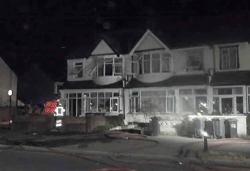 Firefighters tackled a fire at a row of terraced houses on London Road in Thornton Heath on Friday evening