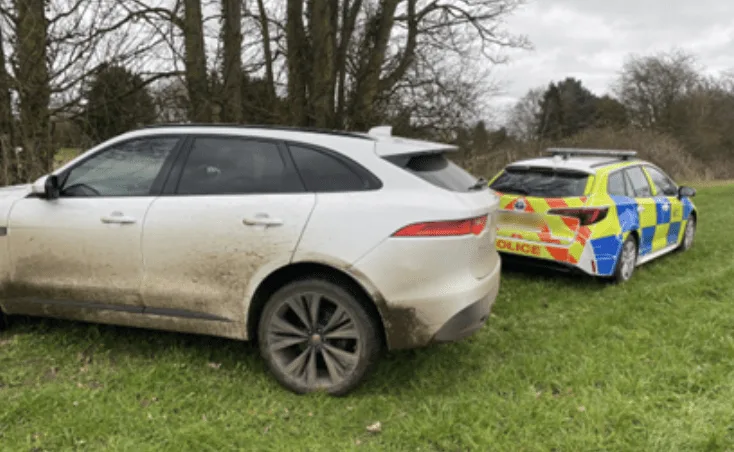 High-Speed Jaguar Chase Ends in New Ash Green as Two Men Arrested, Third Still on the Run