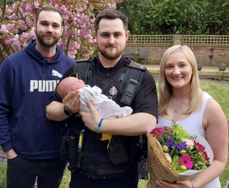 Hero Cop PC Ronnie Barrett Reunites with Baby Willow He Helped Deliver After Dramatic Tonbridge Road Rescue