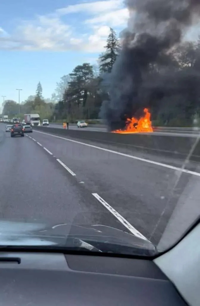A23 Southbound Chaos: Vehicle Fire Near Handcross Sparks 90-Minute Tailbacks and Road Closure