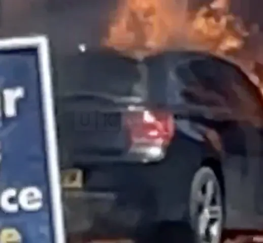 Car Blaze at Wincheap Esso Sparks Road Closure but No Injuries