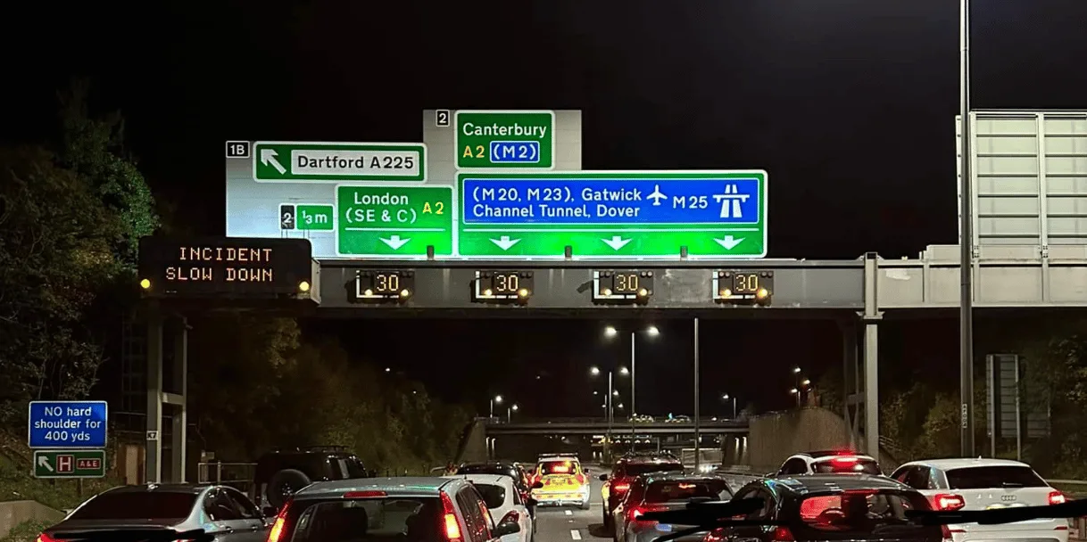 M25 QE2 Bridge Gridlock: Police Incident Halts Clockwise Traffic from Lakeside to Dartford