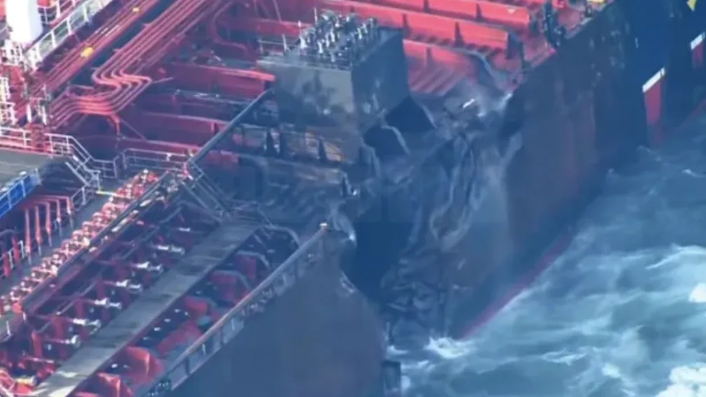 Blazing Cargo Ship Solong Drifts in North Sea After Collision With Oil Tanker Sparks Maritime Crisis