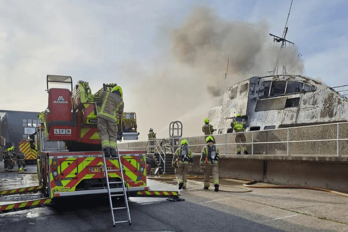 Fire Ravages Historic MV Royal Iris London Thames Ferry That Hosted The Beatles – Investigation Underway