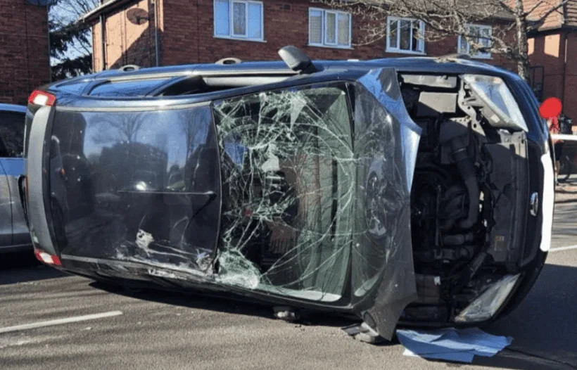 Staffordshire Driver Rams Police Car, Flips Vehicle in Daring but Doomed Getaway Attempt
