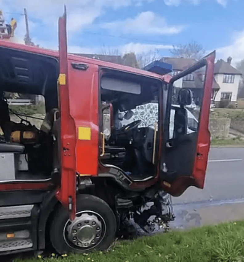 Two Hurt as Car Smashes Into Fire Engine on Busy Ashford Road, Bearsted