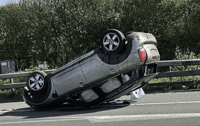 A2 Westbound in Kent SHUT After Overturned Electric Car Crash Sparks Serious Safety Fears