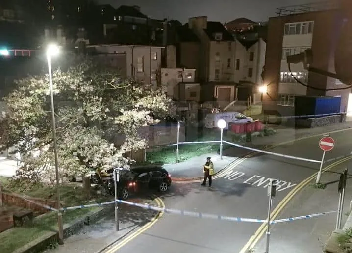 Man Taken to Hospital After Car Crashes into Lamppost and Wall