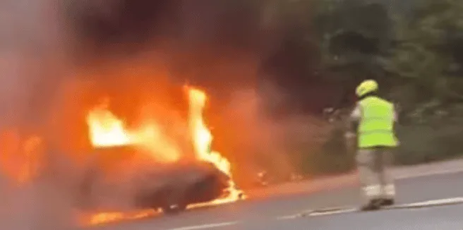 Range Rover Goes Up in Flames on North Circular in Barking—Firefighters Tackle Blaze, No Injuries