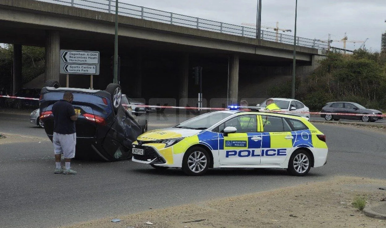 Man taken to hospital after crash at A13 and A1306 junction in Dagenham