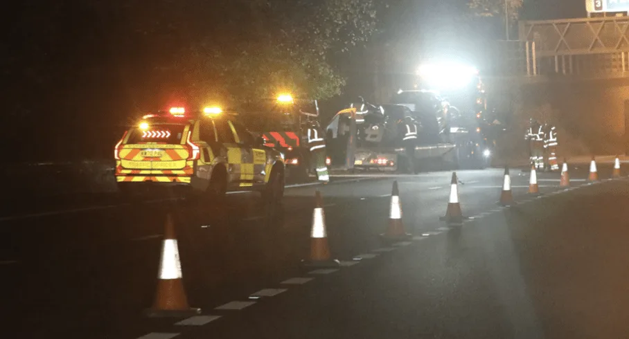 Three-Vehicle Crash on M2 London-Bound Near Gillingham: Firefighters Rescue Trapped Victim