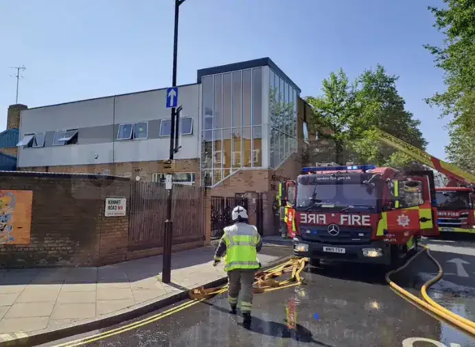 Massive Fire Tears Through Maida Vale’s QEII Jubilee School, Dozens of Firefighters Battle Blaze