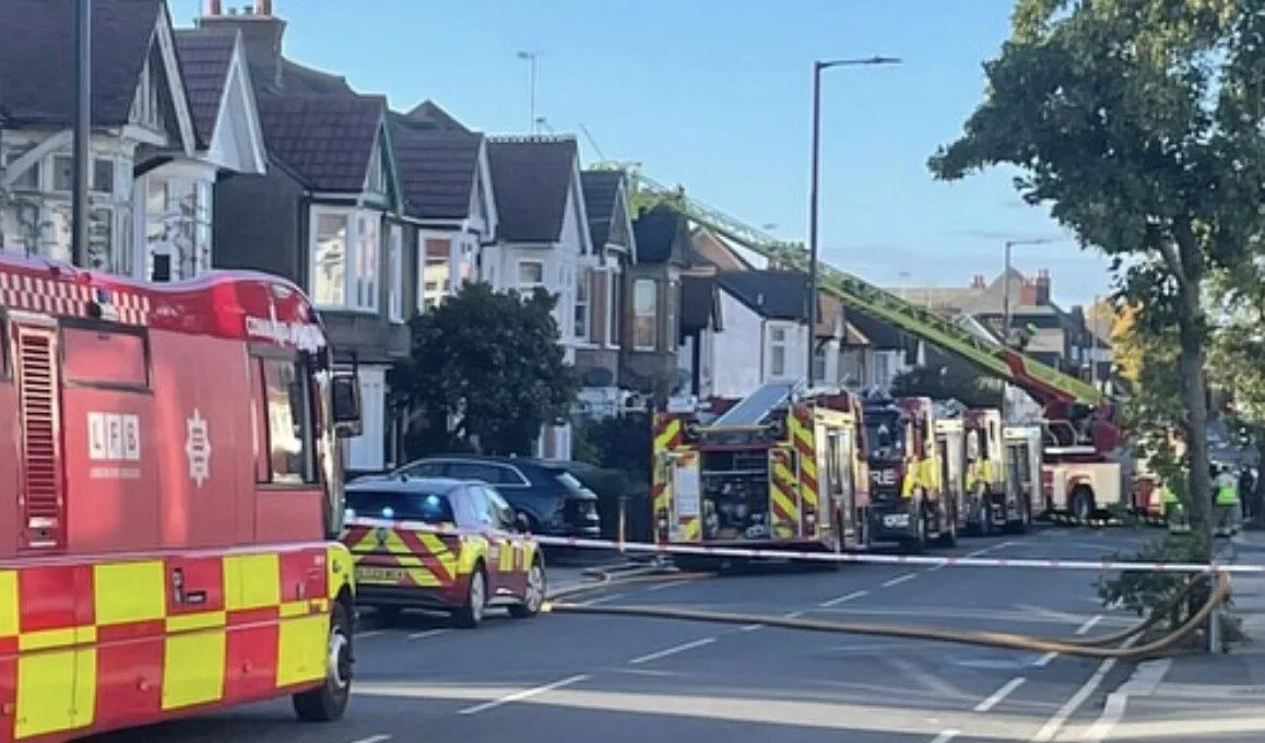 Fire Chaos at Harrow View – Road Shut as Blaze Rages in House