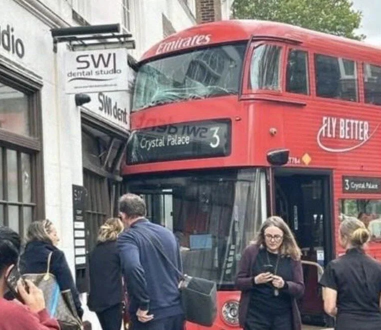 Person taken to hospital after double-decker bus and taxi crash in central London