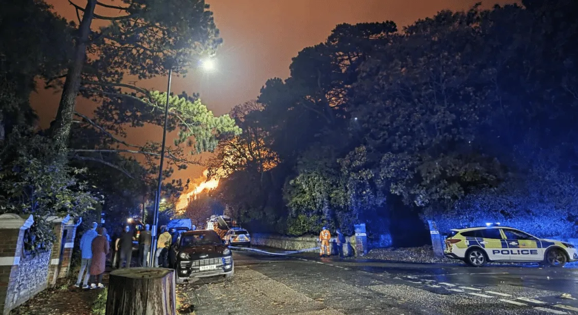 Eight Fire Engines Battle Major Blaze at Old Moira House School in Eastbourne