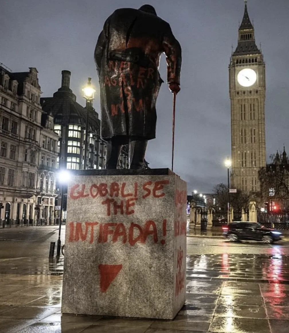 Man, 38, Arrested After Winston Churchill Statue Vandalised with ‘Zionist War Criminal’ Graffiti