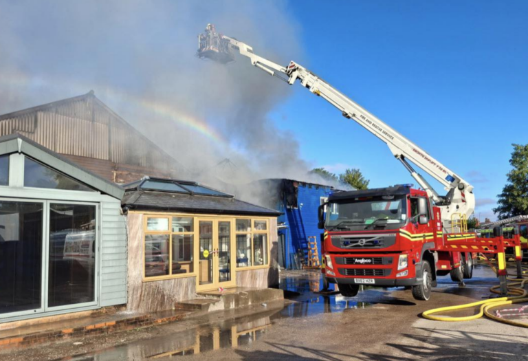 60 Firefighters Tackle Major Factory Fire Along M4 Corridor Industrial Estate