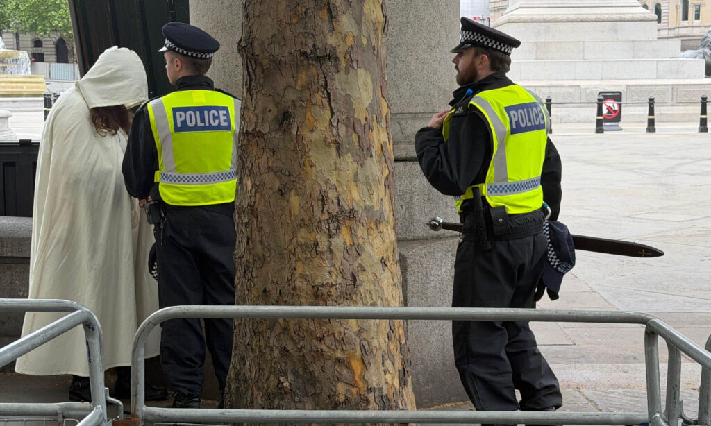 Woman Detained for Carrying Real Sword at Tommy Robinson Rally
