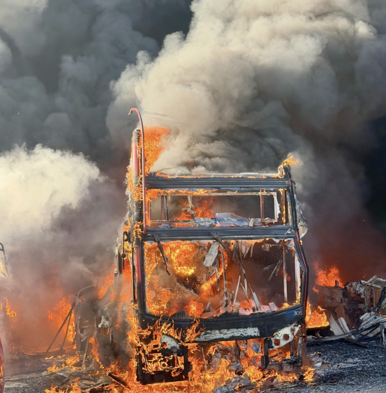 Major Bus Depot Blaze Destroys Dozens of Double-Decker Buses Near M4 Corridor