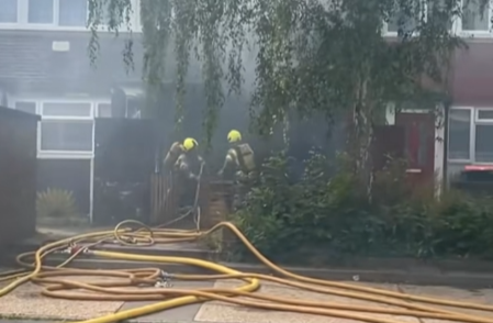Firefighters Rescue Dogs from House Fire Near M23 in Crawley Broadfield