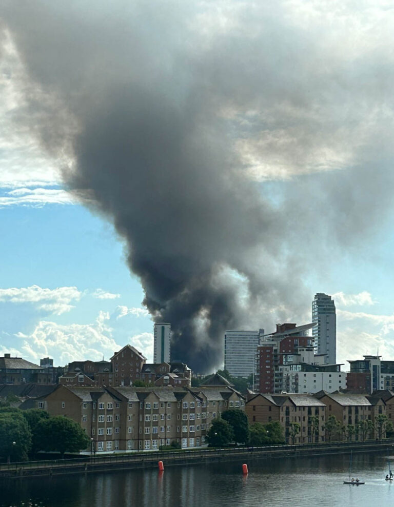 Major Fire Breaks Out at Recycling Centre as 100 Firefighters Battle Blaze