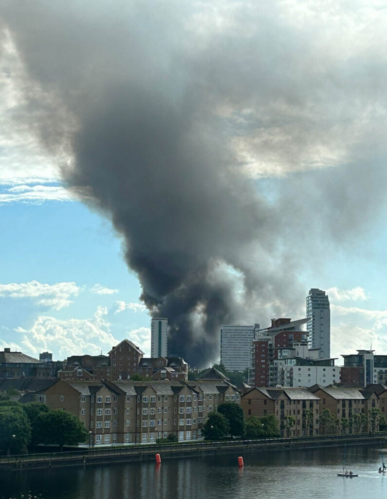 Major Fire Breaks Out at Recycling Centre as 100 Firefighters Battle Blaze
