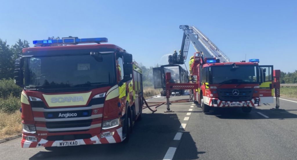 A419 closed for hours after lorry bursts into flames near Swindon