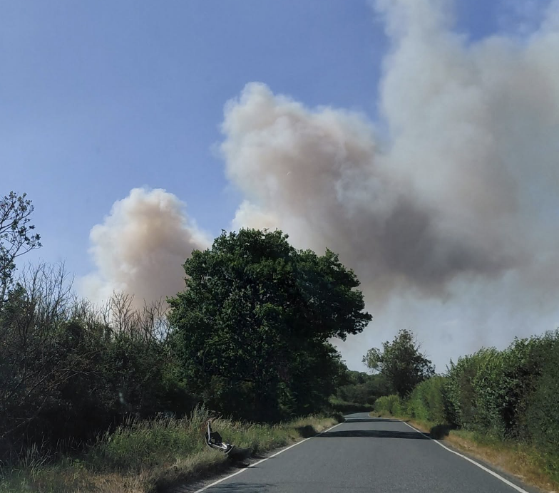 Huge 40-Acre Crop Fire Breaks Out During Harvest in Essex