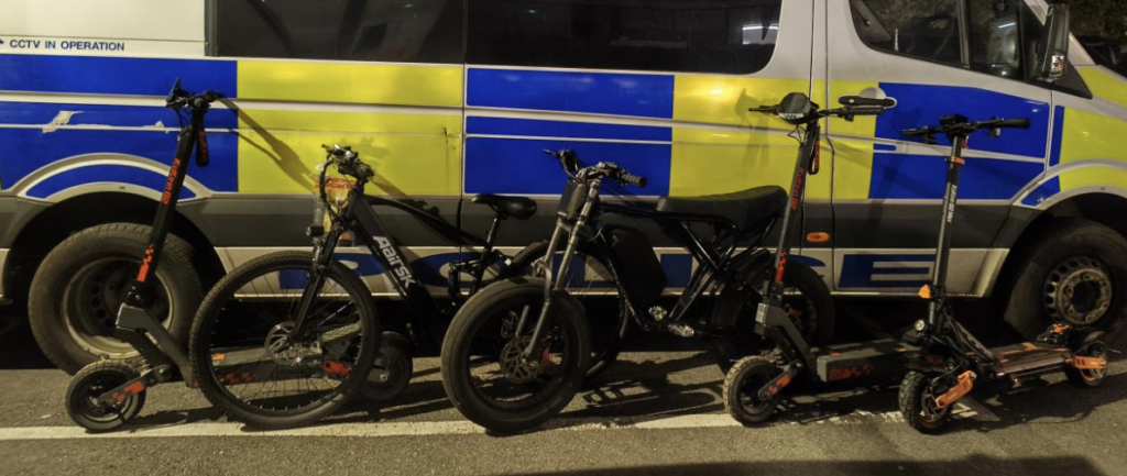 Illegal E-Bikes and E-Scooters Seized in South Devon Crackdown
