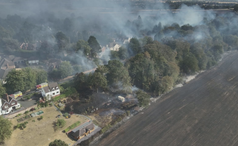 Homes on fire as 100 firefighters battle huge Stourbridge blaze