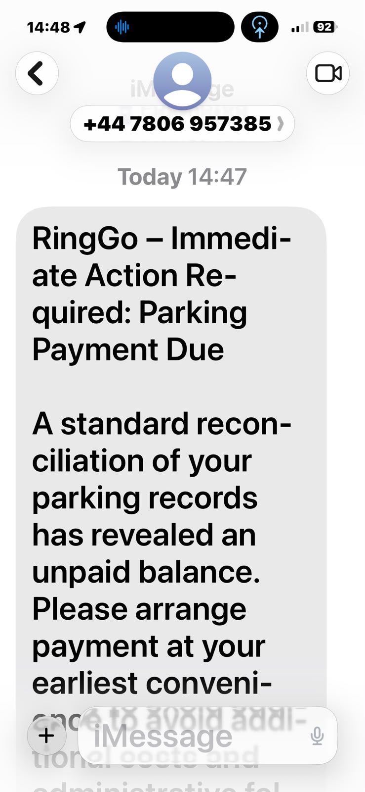 Fake RingGo Parking Payment Text Scam Targets Motorists